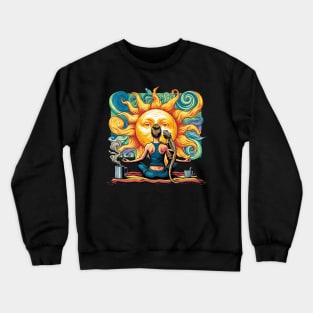 Zen Woman Meditating Bearded Dragon Crewneck Sweatshirt